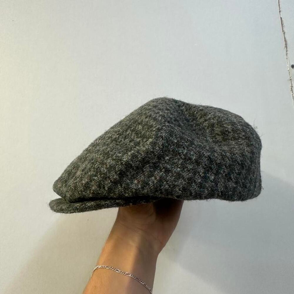 L.L.Bean Harris Tweed Gore-Tex Wool Flat Cap Hat Gray Men’s Lg